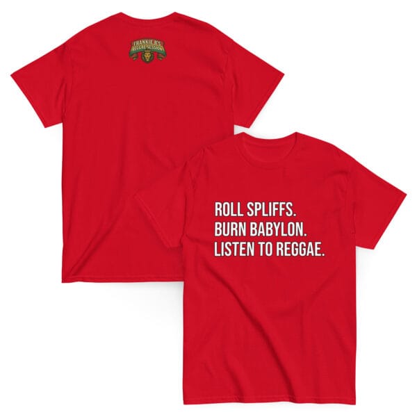 Roll Spliffs. Burn Babylon. Drop Bass. Unisex Classic Tee - Image 4