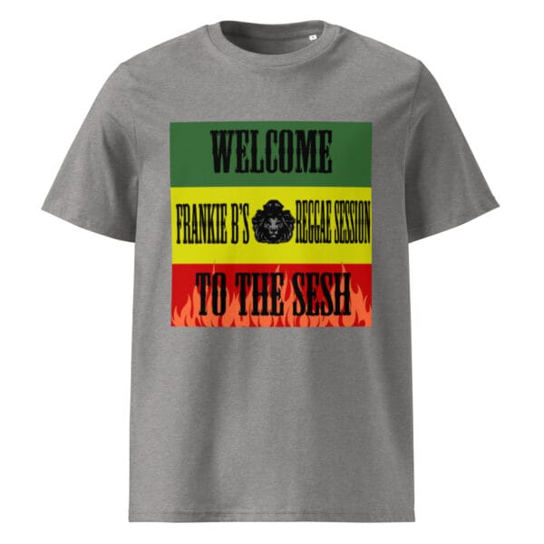 “Welcome to the Sesh” Unisex Organic Ribbed Neck Tee – Frankie B’s Reggae Session - Image 10